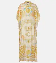 [Versace] Versace Underwater Barocco cotton and silk beach dress One Size yellow