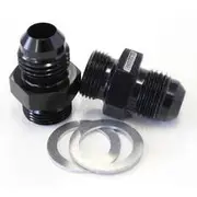 Aeroflow Carburettor Adapter - Male 9/16" x 24 to -6AN Short, AF701-06BLK