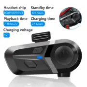 FM Motorcycle Headset Bluetooth Helmet Intercom Speaker Music Share Headphone