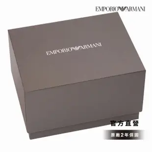 【EMPORIO ARMANI 官方直營】Gioia 珠光氣質經典撞色女錶禮盒組 黑色真皮錶帶 手錶 24MM AR80068SET