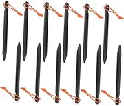 Abaodam 12pcs Heavy Duty Aluminum Alloy Tent Stakes Versatile Ground Pegs for Camping Hiking and Outdoor Use Enhanced Stability Secure Anchoring Includes Storage Bag