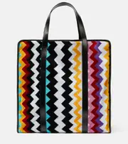[Missoni] Missoni Cyrus ZigZag leather-trimmed tote bag