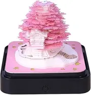 2025 panoramic calendar 3D paper sculpture hand torn desk calendar romantic pink treehouse creative ornament