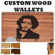 Johnny Depp - Laser Engraved Wood Slim Wallet