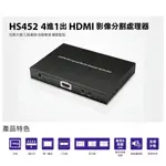 【中將3C】HS452 4進1出 HDMI影像分割處理器  .HS-452