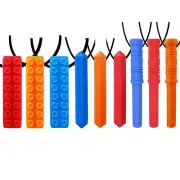 Sensory Chew Necklace by 9-Pack3-Pack Blocks 3-Pack Cylinder and 3-Pack Rhomb...