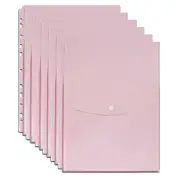 6PK Marbig Pastel Top Open A4 Ring Binder Wallet Pocket Stationery Holder Pink