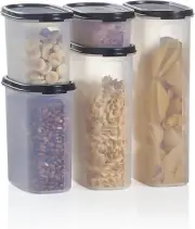 Tupperware Modular Mates Oval Container Set Sizes 1 2 3 4 5 Black Seals NEW