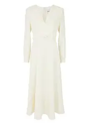 Roland Mouret Belted Midi Dress - Cream - 4 (UK8 / S) 4 (UK8 / S)