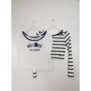 (M5) Hollister & Abercrombie & Fitch Women's Basic Crop Tops Size L Bundle Of 2