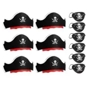 Pirate Hat and Pirate Eyemask Pirate Costume for Kid Birthday, Cosplay,