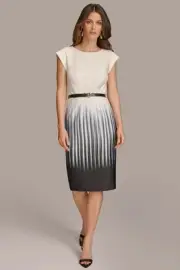 Donna Karan NY Black And White Ombré Striped Dress - Size 10 [New With Tags]