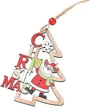 [Generic] Christmas Wooden Hang Pendant | Wood Christmas Tree Ornament Decorations,Portable Hollow Christmas Tree Hang Tags Decorations for Christmas Tree