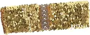 [Healeved] Buckle Elastic Belt Fashion Stretchy Sequins Waist Strap for Dresses Unique Eye Catching Design Versatile Accessory for Parties and Everyday Wear
