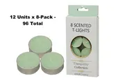 12x8-Pack Tranquility Tea Lights Scented Lime & Coconut Candle (4 Hour Burn)