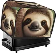 Cute Sloth Toaster Cover 2 Slice Bread Machine Covers Waterproof Universal Size Kitchen Small Appliance Cover with Hang Loop, Dust and Fingerprint Protection