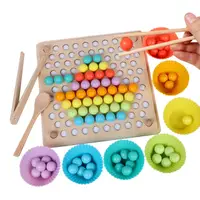 在飛比找PChome24h購物優惠-學習筷子湯匙啟蒙玩具 夾珠子拼圖親子互動玩具組