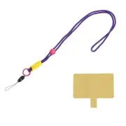 Phone Lanyard with Lanyard Patch and Finger Lanyard Purple And Yellow 1 Pack