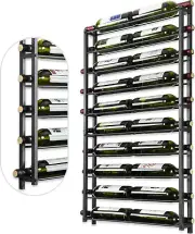 Wine Rack Wall Mounted: 20 Bottles Hanging Wine Rack Wall Mount - Black Wall Win