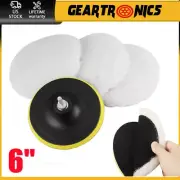 6" BUFFING POLISHING PAD WOOL WHEEL MOP KIT FOR CAR POLISHER DRILL ADAPTER USA