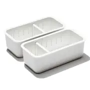 OXO 2PC Adjustable Drawer Bin Set – Expandable Storage Organizer Divider Kitchen Home
