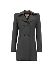 Grey Wool Double Breasted Coat