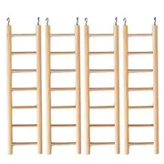4x Nature Island 29.5cm Plain Wooden 7 Step Bird Pet Exercise Climb Toy Ladder