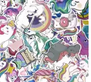 UNICORN Stickers [Set A] RAINBOWS ~ for Party Treat Bags~Vinyl Waterproof Decal