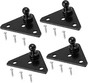 REPAIROCK 4 Set 10mm Car Ball Studs Mounting Brackets for Gas Struts Shocks with Screws Black Auto Replacement Parts