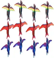 KICHOUSE 48Pcs Foam Gliders Airplane Hand Throwing Dinosaur Design Outdoor Flying Sports for Boys and Fun Present for Easy to Play and Assemble