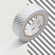 Masking Tape MT 1,5 CM Striped Silver And White
