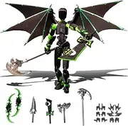 MIGESS (Assembly Completed) T13 Action Figure Set,Dummy 13 Robot Action Figure, Lucky 13 Collectible Action Figure Articulated(Green Black)
