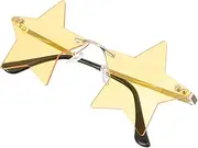 [LIFKOME] Star Sunglasses Rimless Star Shaped Sunglasses Transparent Candy Color Beach Party Sunglasses Frameless Eyeglasses Photo Booth Props for Men Women Party