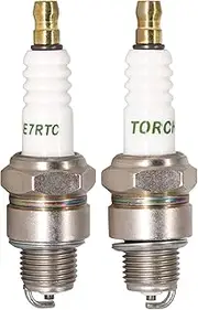 TORCH 2pcs E7RTC Spark Plug Replacement for N GK 6422/BPR7HS 7022/BPR6HS 5111/BP7HS, for 5379/IWF22 4022/W22FPR-U, for 8814 RL82YC/814 OE064 5939/QL78YYC, for WR6BC WR7BC WR7BC+, OEM