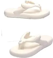 [LUCBEI] Shark Slippers Fashion Personality Summer Sandals Fashion Casual Thick Bottom Beach Beach Clip Feet Flip-Flops Female External Slippers Summer Sandals (Color : White-b, Size : 44/45)