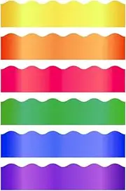 FYSUIMU 69Ft Neon Color Bulletin Board Border Colorful Holographic Adhesive Border Trim for Classroom Chalkboard Wall Decor, 6 Colors