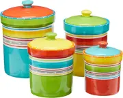 4 Piece Mariachi Canister Set, Multicolor