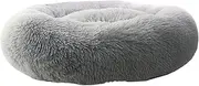 Dan and Sam Serenity Donut Bed 75cm - Light Grey, Ultra-Soft Pet Bed for Cats & Dogs, Calming, Anti-Anxiety Design, Machine Washable, Non-Slip Base, Ideal for Small to Medium Pets
