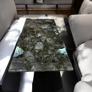 24"x36" Labradorite Natural Stone Dining Table Countertop for Kitchen Furniture