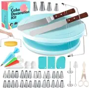 Cake Decorating Kit - 11-Inch Rotating Cake Turntable, 28 Piping Tips, 2 Icing