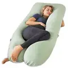 Pregnancy Pillows, U Shaped Pregnancy Pillows for Sleeping Cooling, 55 Inch M...