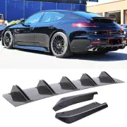 Carbon Fiber Rear Bumper Spoiler Fins +Rear Canard Diffuser For Porsche Panamera (for: Porsche)