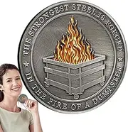 Fire Challenge Coin - Amor Fati Coin for Daily Stoic Practice & Journaling | Memorabiliaa Commemorative Spoof Challenge Coin | Firefighter Coin | Stoicism Challenge Coin Medallion | Edcc Coin