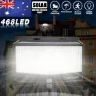 Solar Power Motion Sensor Light Outdoor Garden Wall Security Flood Lamp 468 LED