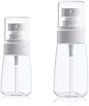 [Layboo] Airless Fine Mist Spray Bottles Refillable Travel Containers Water Mister Clear Plastic Atomizer for Cosmetic Makeup Skincare water (60ml+30ml, transparent)
