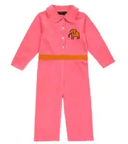 [Mini Rodini] Mini Rodini Embroidered velour jumpsuit Y 6/7 pink