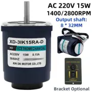1400/2800RPM 220V 15W 8*32MM Shaft Micro High Speed AC Regulating Motor 50/60Hz