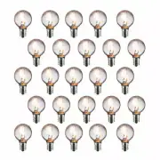 25-Pack LED Filament G40 Globe Shatterproof Light Bulb, Dimmable, 1W, E17