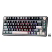 RK ROYAL KLUDGE M75 Mechanical Keyboard, RGB, 2.4Ghz/BT/Wired, Customized Switches, Black, Mixed Color