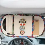 LuckySHD Bohemian Style Car Sun Visor Tissue Bag CD Visor Organizer Holder (White)